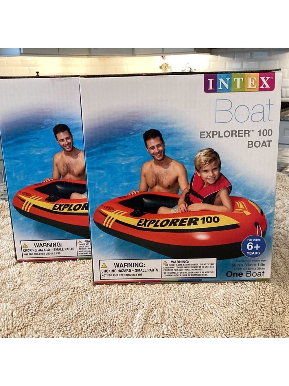 INTEX Explorer 100 Boat Raft Bundle